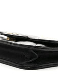 Caviar Quilted Mini Clutch With Chain Black