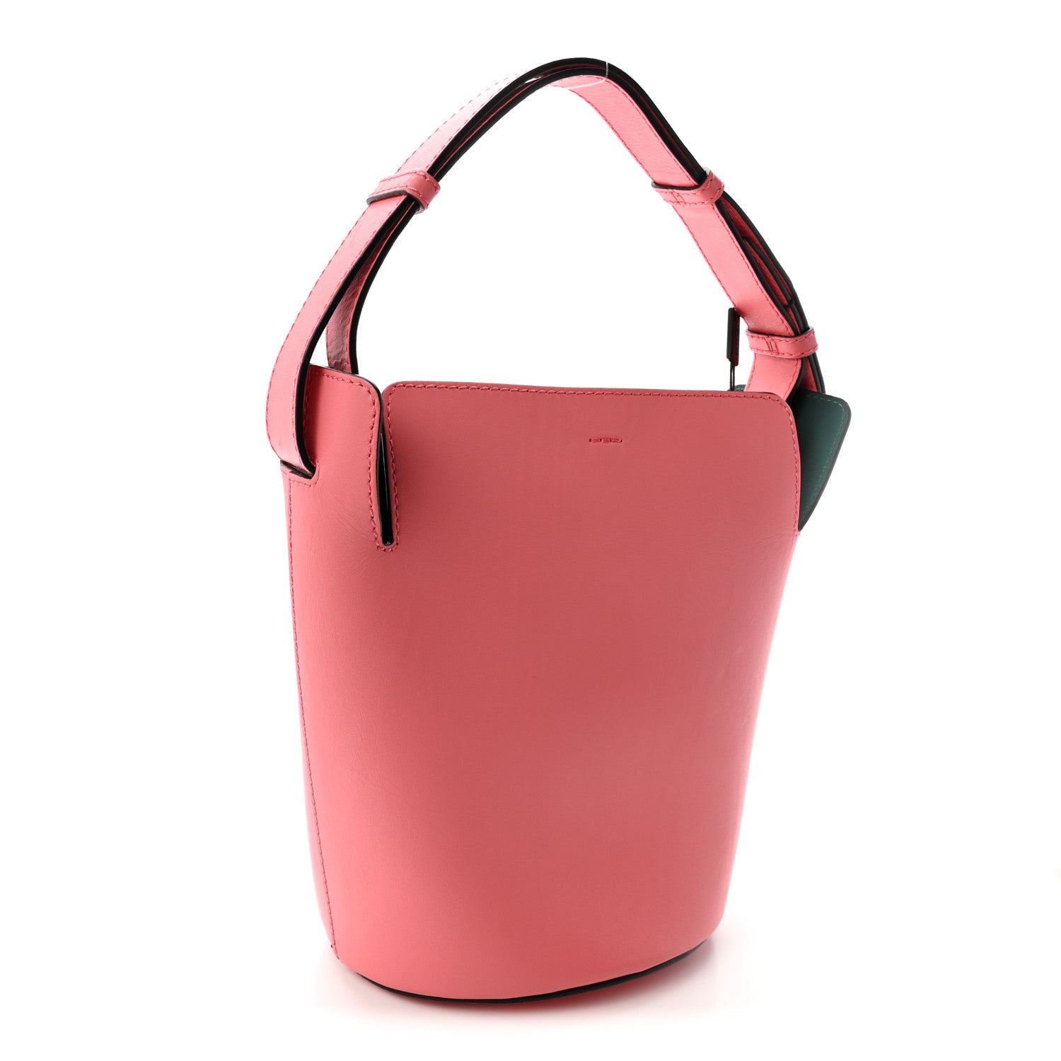 Supple Calfskin Small Bucket Bag Bright Coral Pink