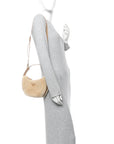 Shearling Arque Shoulder Bag Ecru Noisette