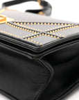 Lambskin Studded Medium D1ORama Flap Bag Black