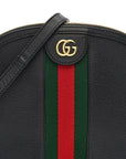 Calfskin GG Web Small Ophidia Dome Shoulder Bag Black