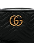 Calfskin Matelasse Small GG Marmont Chain Shoulder Bag Black