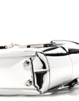 Mirror Laminated Nappa Maxi Intrecciato Mini Arco  Silver