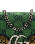 Monogram Multicolor Matelasse Diagonal Super Mini GG Marmont Shoulder Bag Green Blue Yellow Light Blue Pink