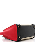 Canvas Smooth Calfskin Micro Tri-Color Luggage Carmin