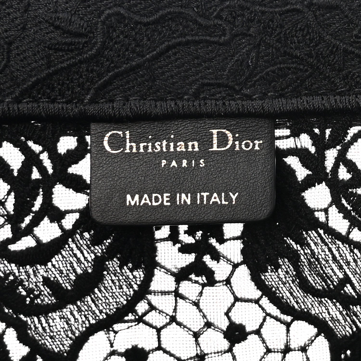 Embroidered 3D Macrame D-Lace Sun Medium Book Tote Black