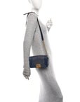 Sheepskin Braided Small Boy Reverso Flap Navy