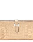 Matte Alligator Bearn Gusset Wallet Poussiere