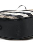 Giant Check Calfskin Small Camera Bag Black