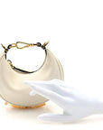 Vitello Grace Matte Nano FNDIgraphy Hobo Charm White Ice
