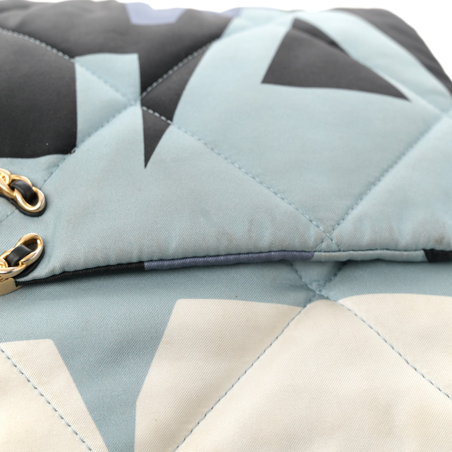 Silk Maxi Scarf CHNL 19 Flap Black Blue White