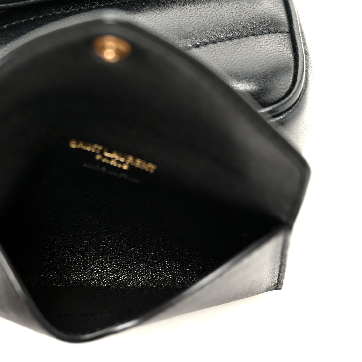 Lambskin Chevron Quilted Mini Loulou Black