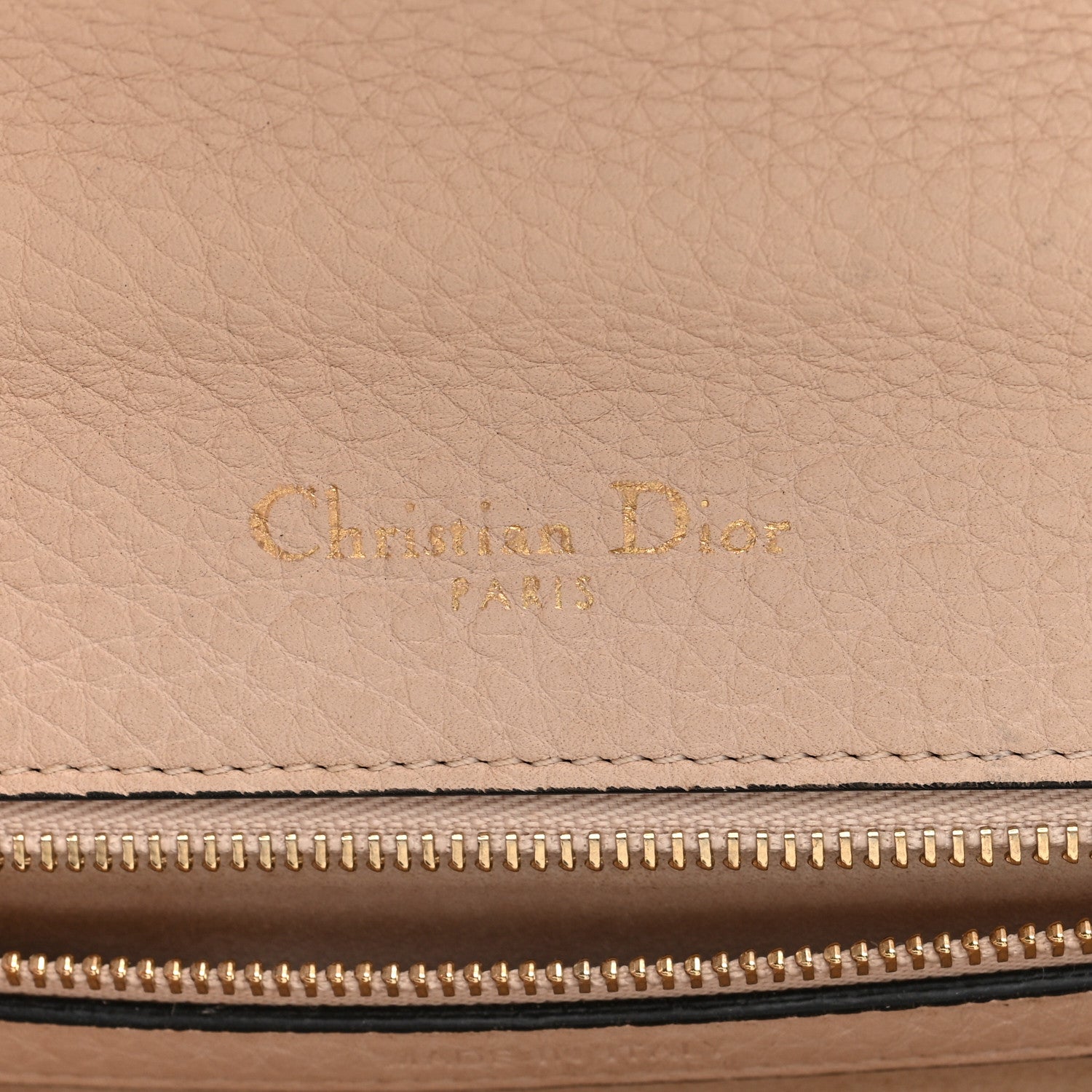 Grained Calfskin Medium D1ORama Flap Bag Nude