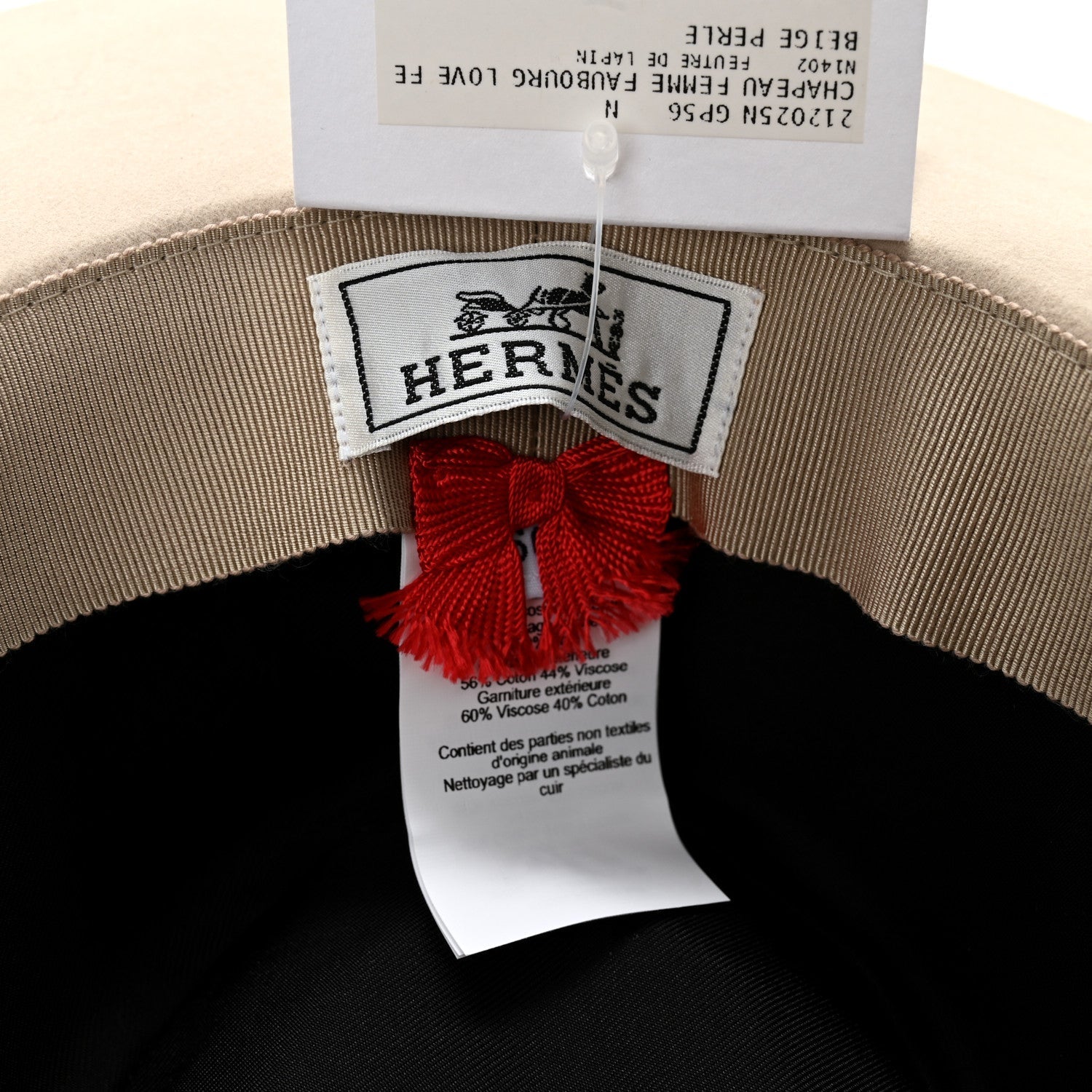 Rabbit Felt Coeur Hat 56 Beige Perle