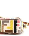 Canvas Ricamo Vitello King FF Multicolor Embroidered Baguette Grezzo Multicolor Gianduia