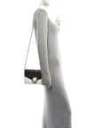 Vitello Cruise F is FNDI Bi-Color FF 1974 Embossed Medium Envelope Wallet On Chain Maya Black White