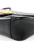 Calfskin Matelasse Small GG Marmont Shoulder Bag Black