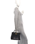 Matte Alligator Kelly Retourne 28 Black