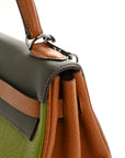 Fjord Togo Tri-Color Kelly Retourne 32 Vert Anis Gold Vert Olive