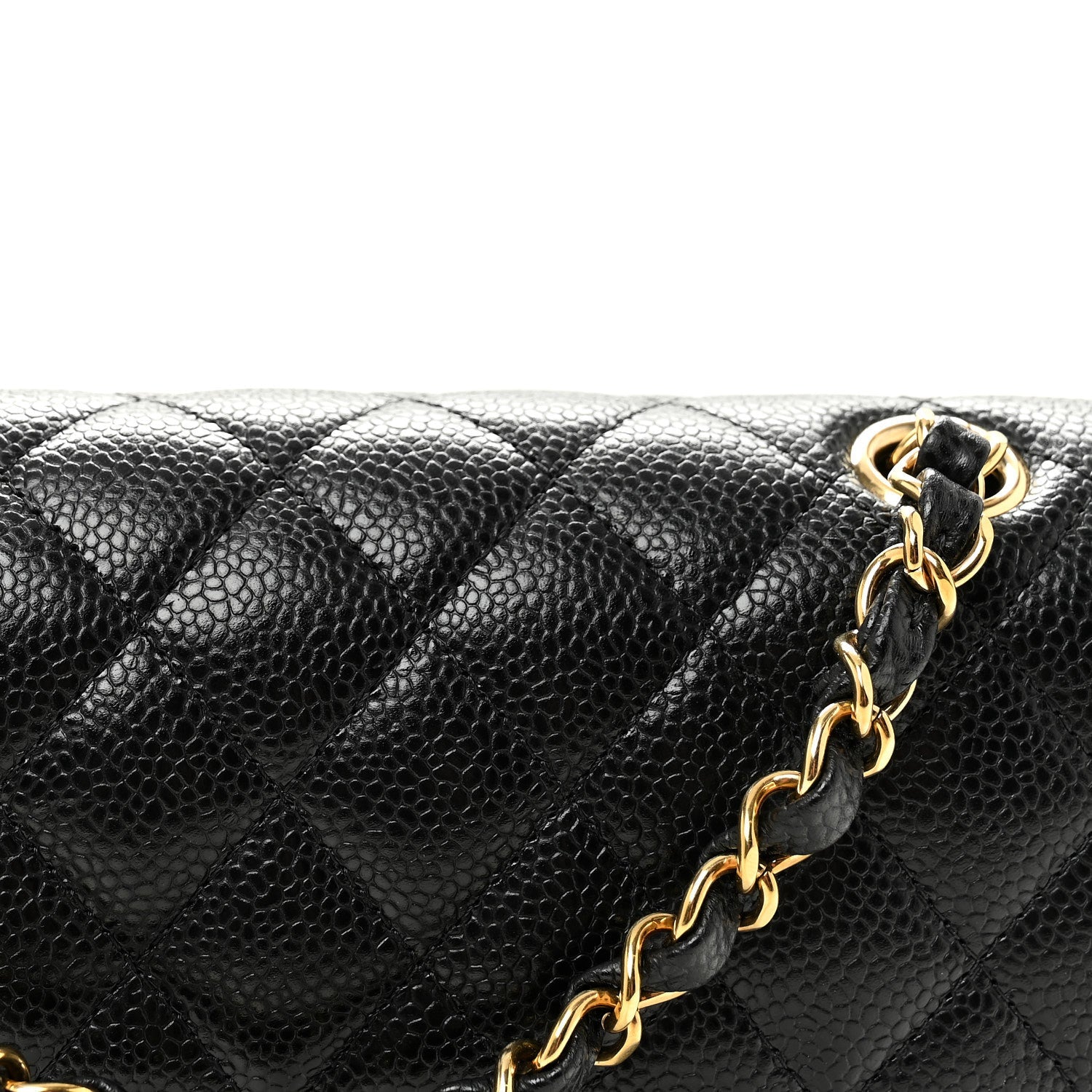 Caviar Quilted Small Double Flap Black