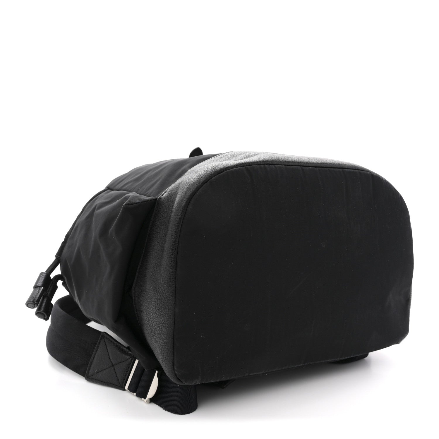 Nylon Grained Calfskin Watson Diaper Bag Black