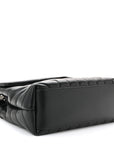 Calfskin Y Quilted Monogram Small Loulou Chain Satchel Black