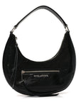 Crinkled Calfskin Crusier Crescent Bag Black