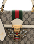 GG Supreme Monogram Small Queen Margaret Top Handle Bag White