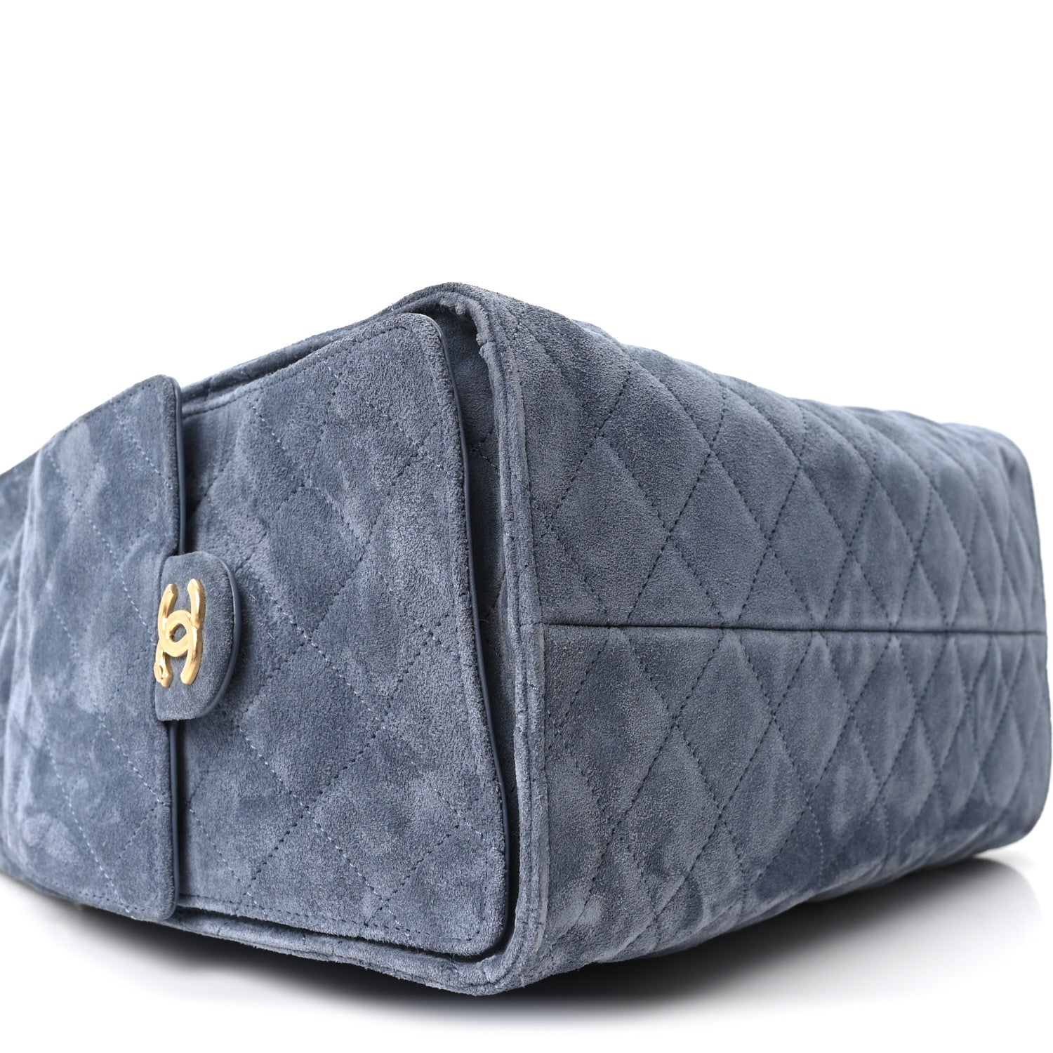 Suede Quilted Medium CHNL 25 Handbag Blue