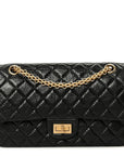 Aged Calfskin Quilted 2.55 Reissue 225 Flap Black