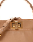 Nappa Flowerland Mini Peekaboo Iconic Satchel Miele Scuro