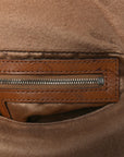 Wool Pony Hair Flower Applique Baguette Brown