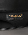 Lambskin Chevron Quilted Medium Boy Flap Black
