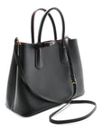 Saffiano Cuir Medium Double Bag Black Fuoco