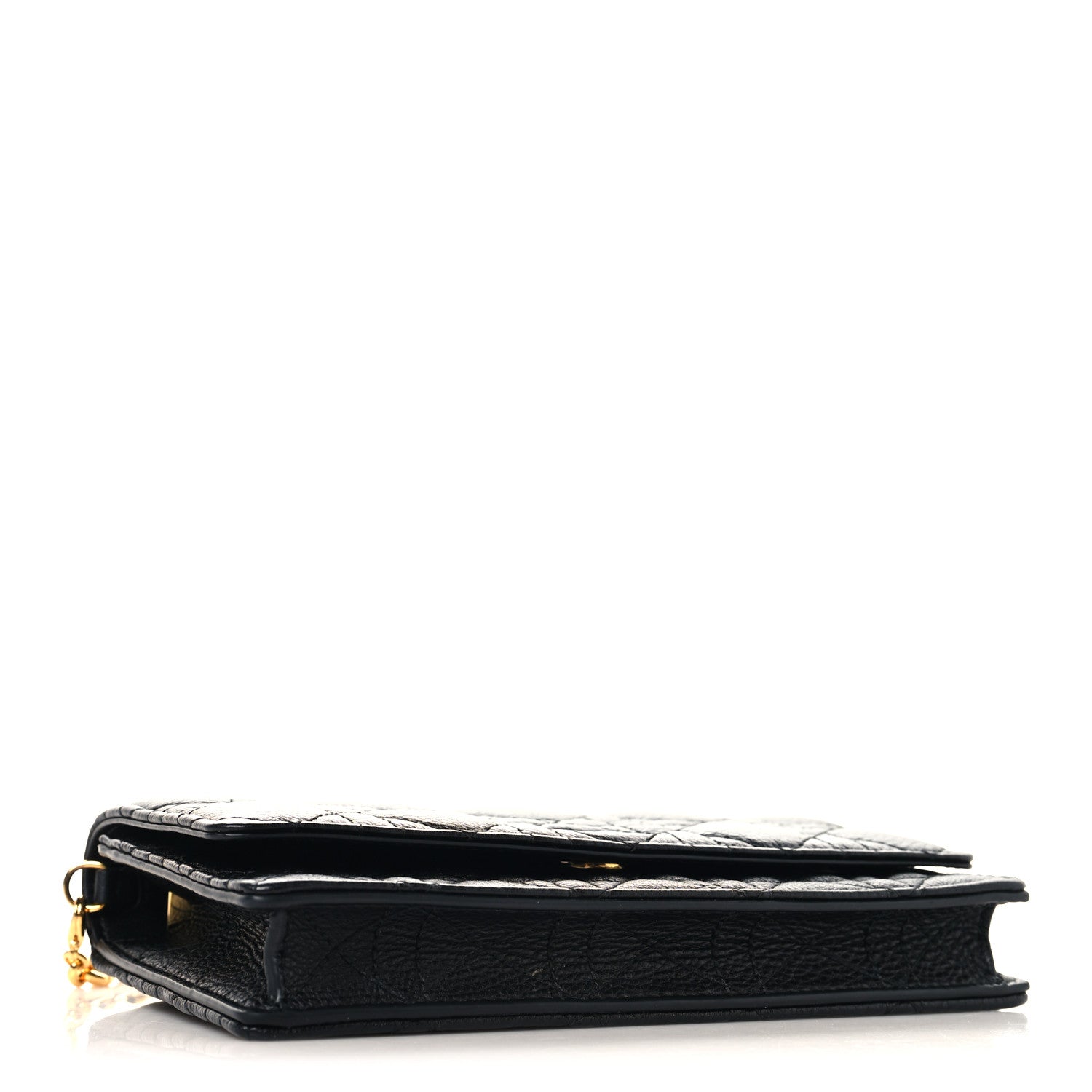 Supple Calfskin Cannage Caro Belt Pouch with Chain  Black