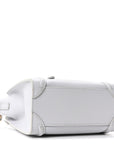 Drummed Calfskin Nano Luggage Pearl Blue