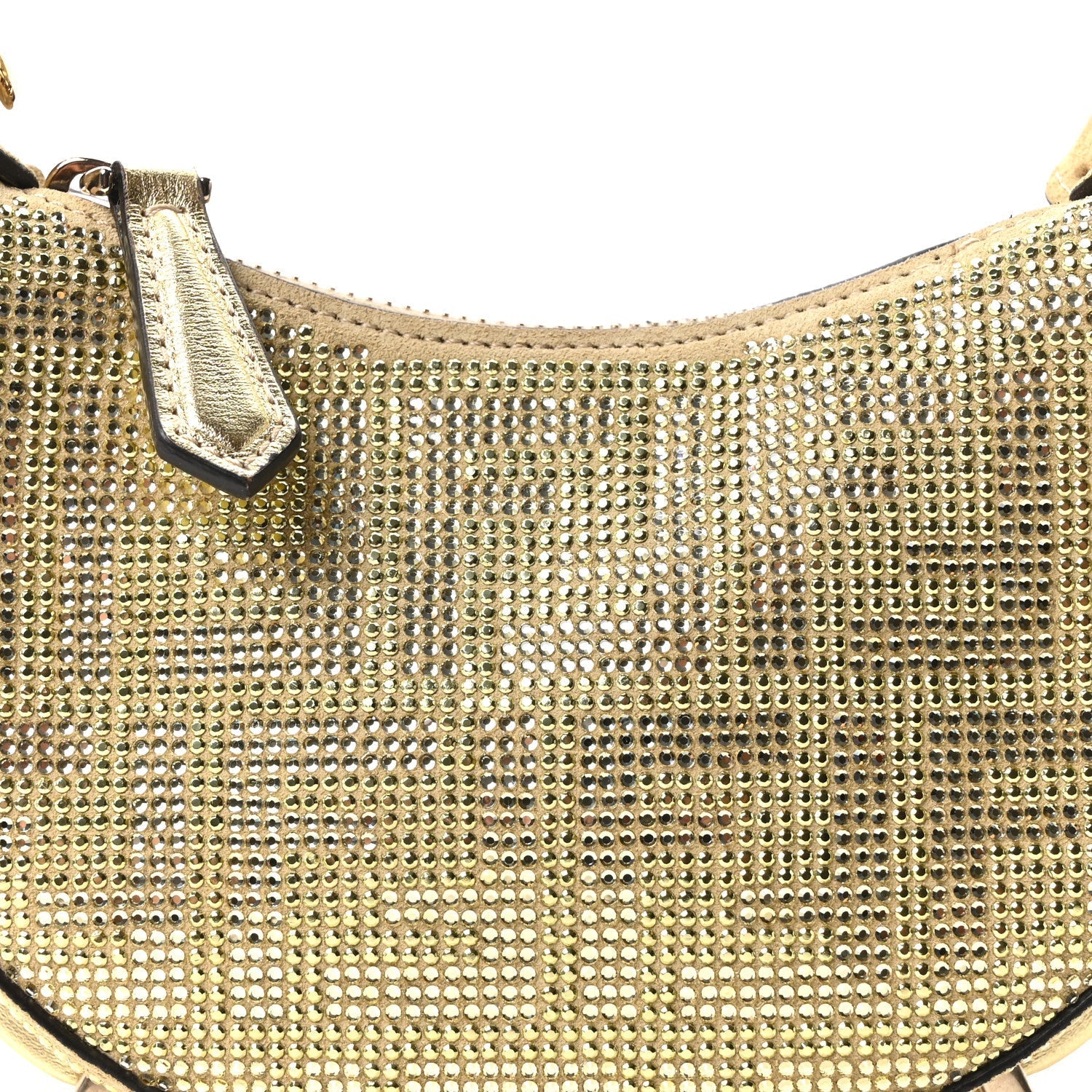 Crystal Vitello Laminato Suede FF Nano FNDIgraphy Hobo Charm Platino