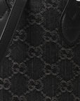 Denim GG Monogram Calfskin Mini Ophidia Tote Bag Black