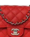 Caviar Quilted Mini Rectangular Flap Red