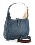 Denim Small Jackie Shoulder Bag Blue Denim