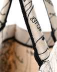 Canvas Embroidered Zodiac Book Tote Latte Multicolor