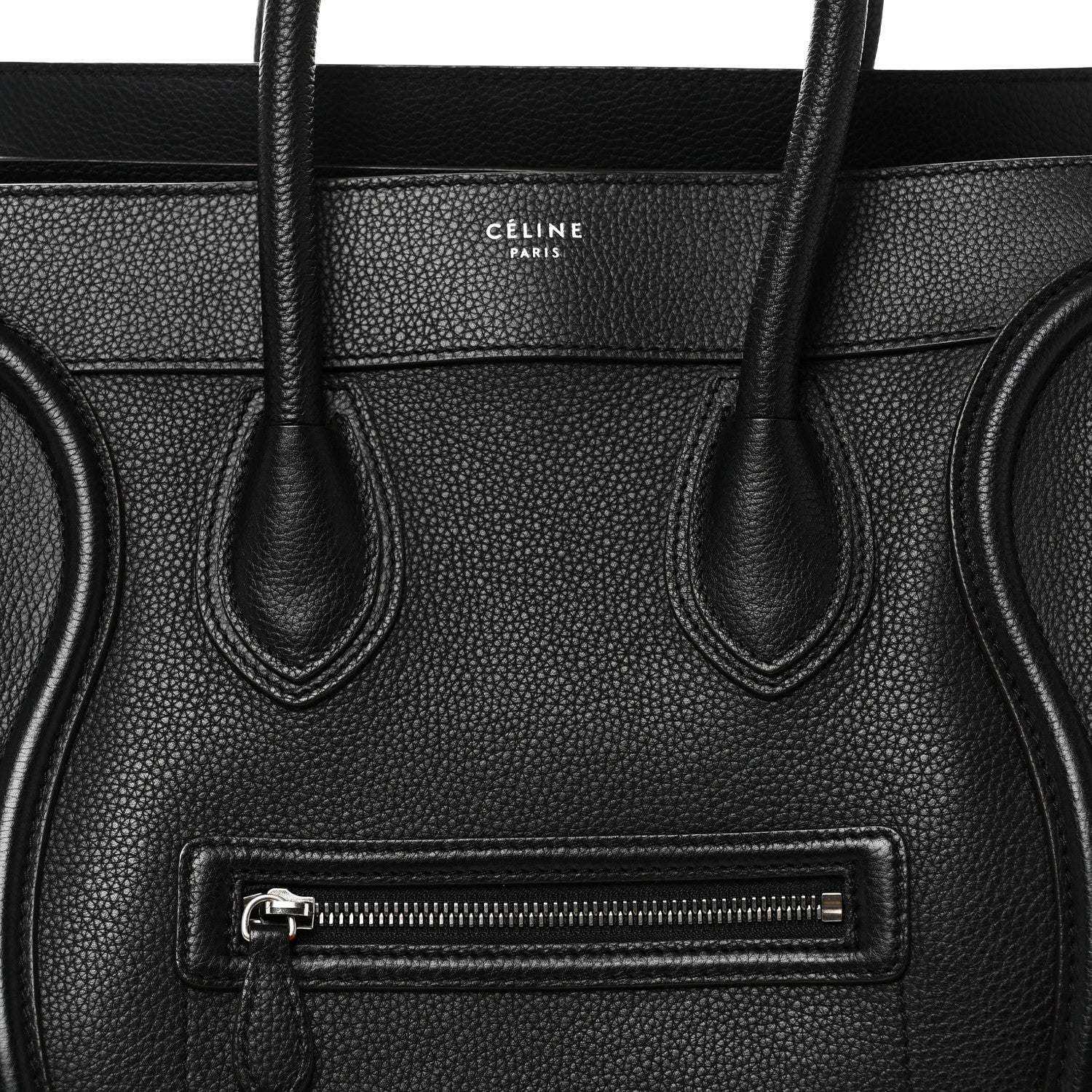 Drummed Calfskin Mini Luggage Black