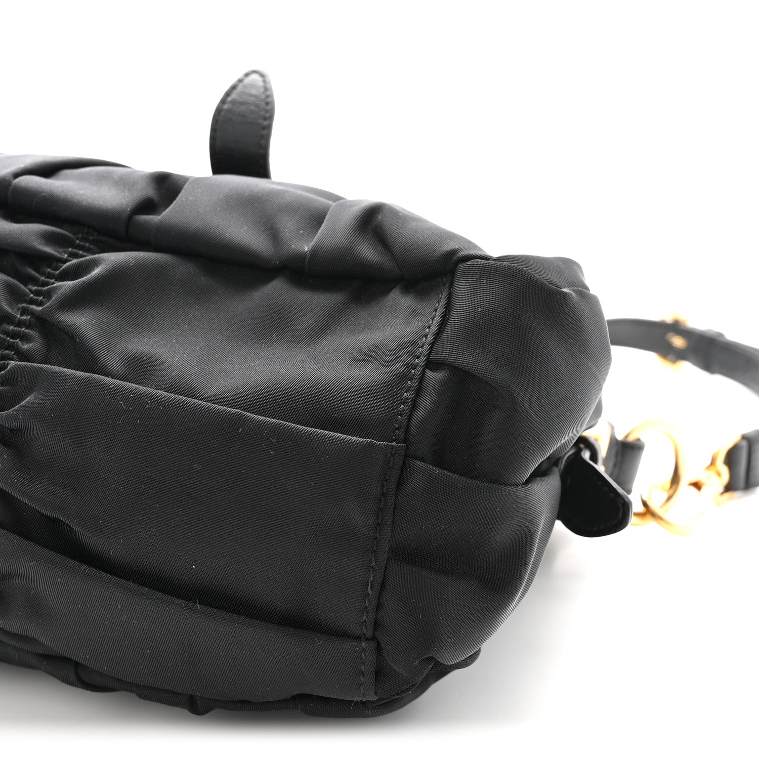 Tessuto Nylon Gaufre Shopping Satchel Black