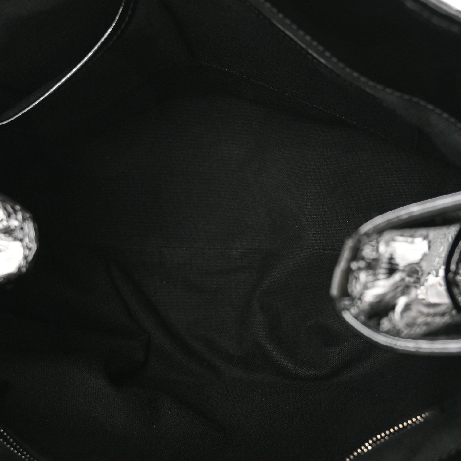 Patent Check Embossed Small Bilmore Tote Black