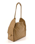 Caviar Quilted Medium CHNL 25 Handbag Dark Beige