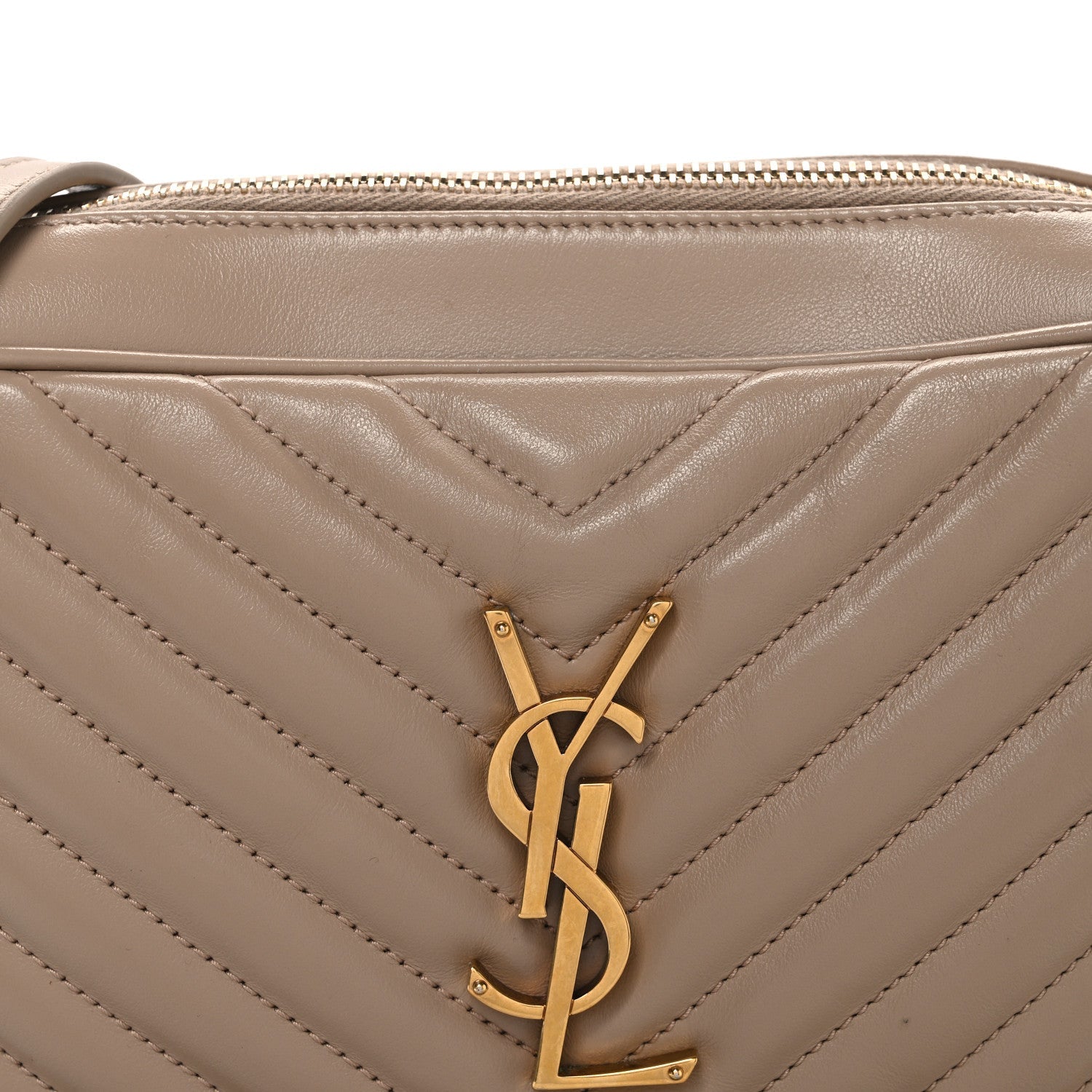 Calfskin Matelasse Monogram Lou Camera Bag Dark Beige