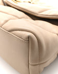 Lambskin Quilted Small Loulou Puffer Monogram Chain Satchel Dark Beige