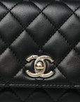 Goatskin Quilted Rainbow Extra Mini Coco Handle Flap Black