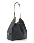 Canvas Quilted Medium CHNL 25 Handbag Dark Blue