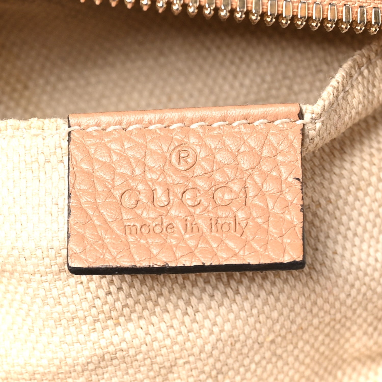Pebbled Calfskin Small Soho Disco Bag Camelia